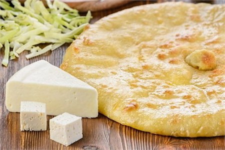 С сыром и капустой, 1000 гр. Осетинский пирог "Къабушкаджын+Уалибах"   - фото 4764